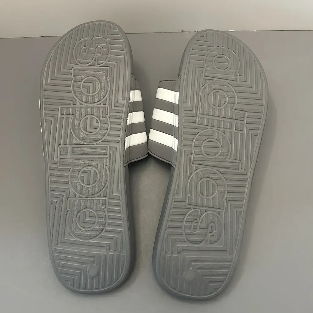 ADIDAS Mens Adissage Slides Sandal Grey/White/Grey Size 18 US HQ4373 NEW